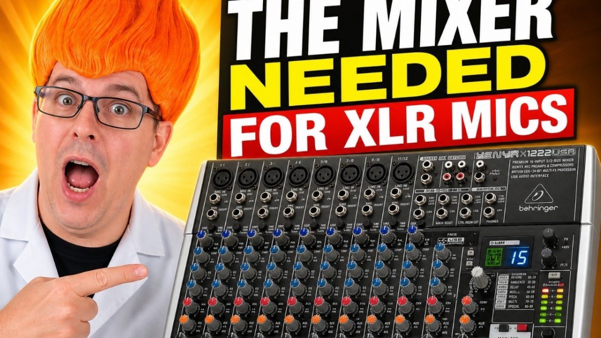 Behringer XENYX X1222USB streaming mixer: Behringer XENYX X1222USB 16-Input Mixer shown in my hands-on review