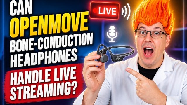 bone conduction headphones for live streaming: Shokz OpenMove Bone-Conduction Headphones shown in my hands-on review