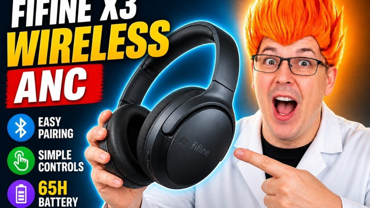 FIFINE X3 wireless ANC headphones: FIFINE X3 Wireless ANC Headphones shown in my hands-on review