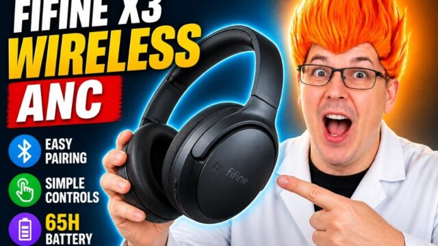 FIFINE X3 wireless ANC headphones: FIFINE X3 Wireless ANC Headphones shown in my hands-on review