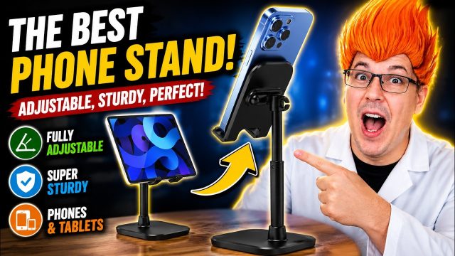 phone stand for TikTok Live: Lamicall Cell Phone Stand, Height & Angle Adjustable Mobile Phone Stand for Desk, Black (DP03-EU-B) shown in my hands-on revi…