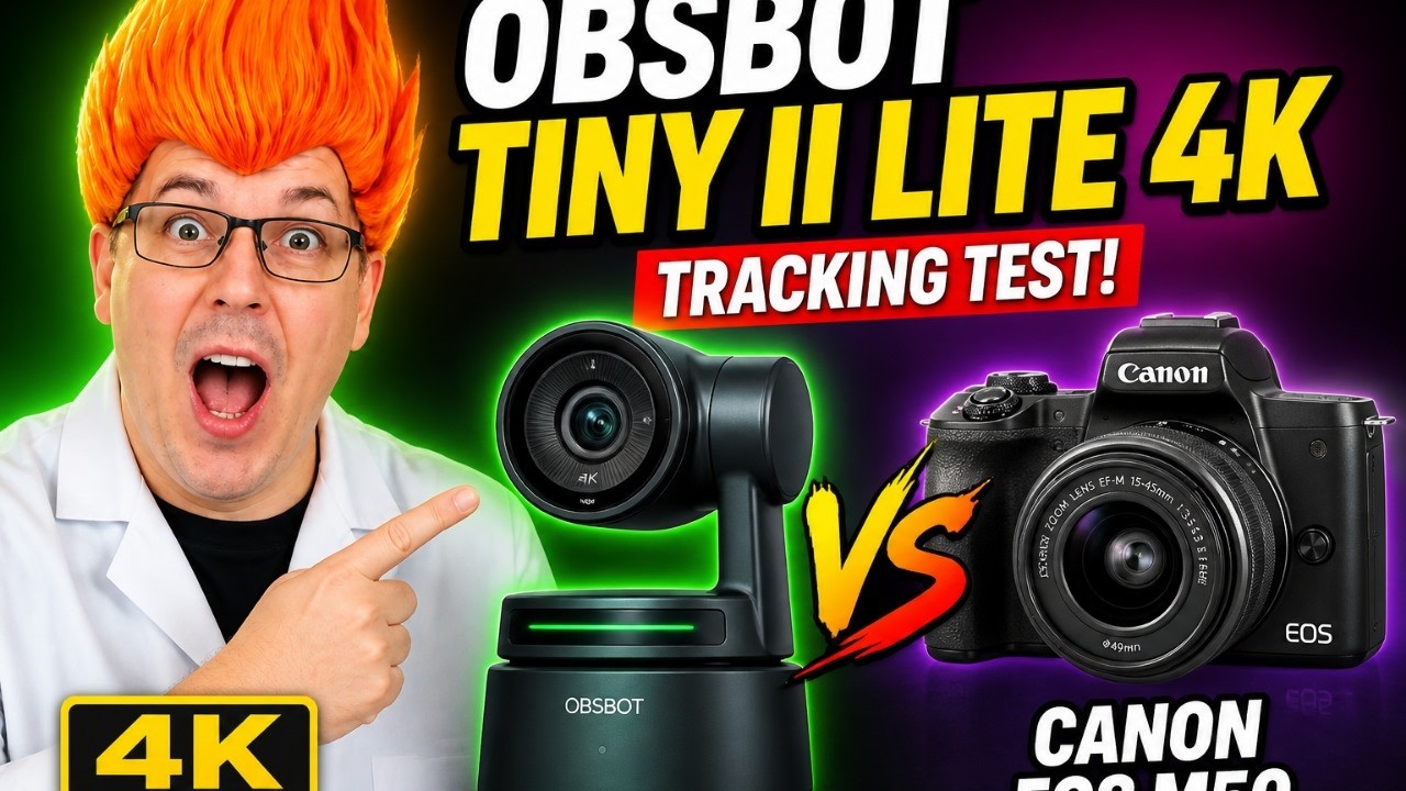 AI tracking webcam for live streaming: OBSBOT Tiny 2 Lite 4K Webcam shown in my hands-on review